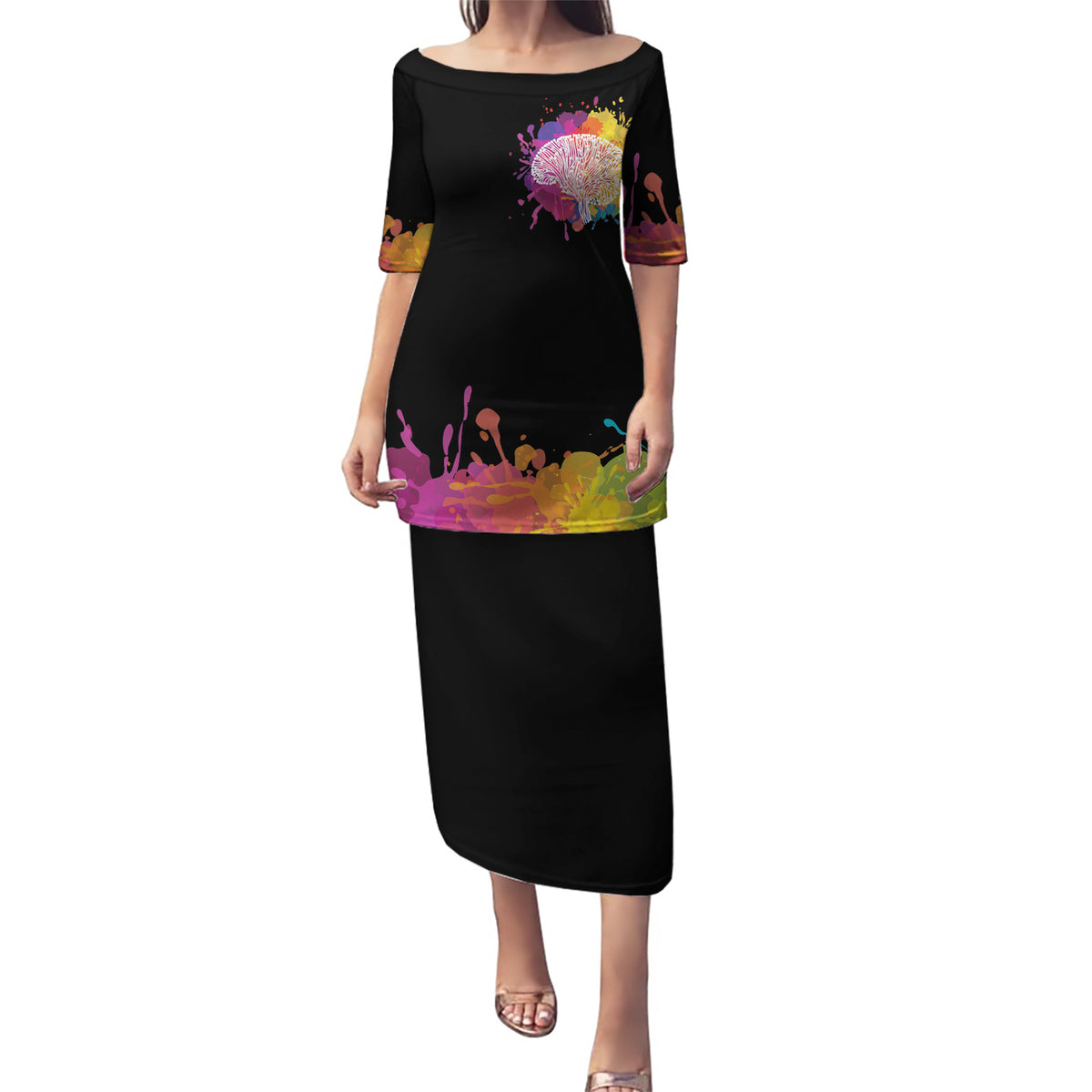 Autism Wired Differently Colors Splash Puletasi - Wonder Print Shop