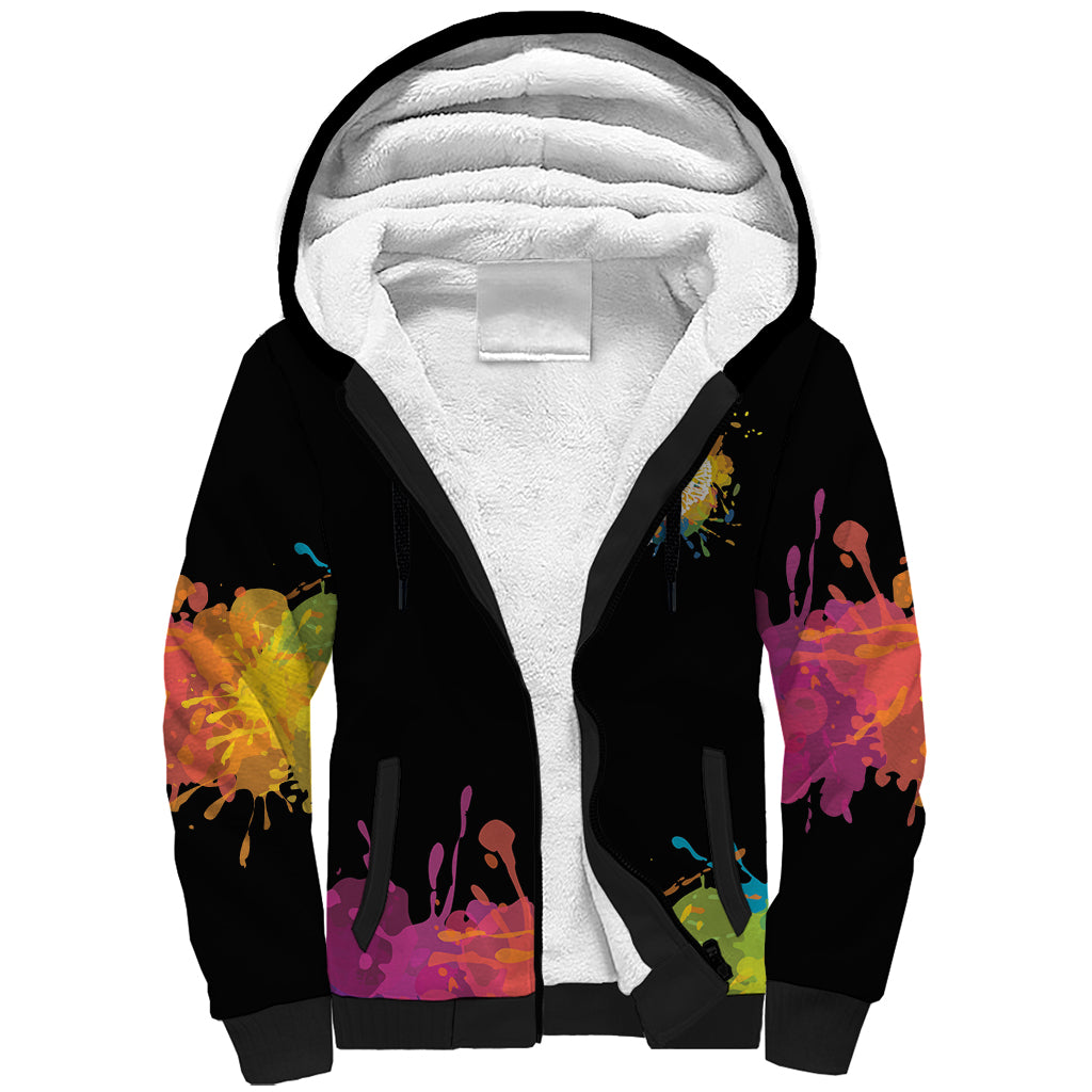 Autism Wired Differently Colors Splash Sherpa Hoodie - Wonder Print Shop