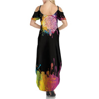 Autism Wired Differently Colors Splash Summer Maxi Dress - Wonder Print Shop