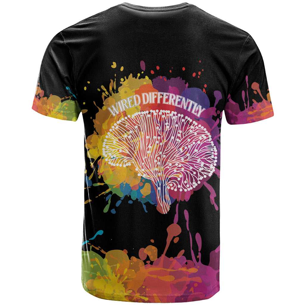 Autism Wired Differently Colors Splash T Shirt - Wonder Print Shop