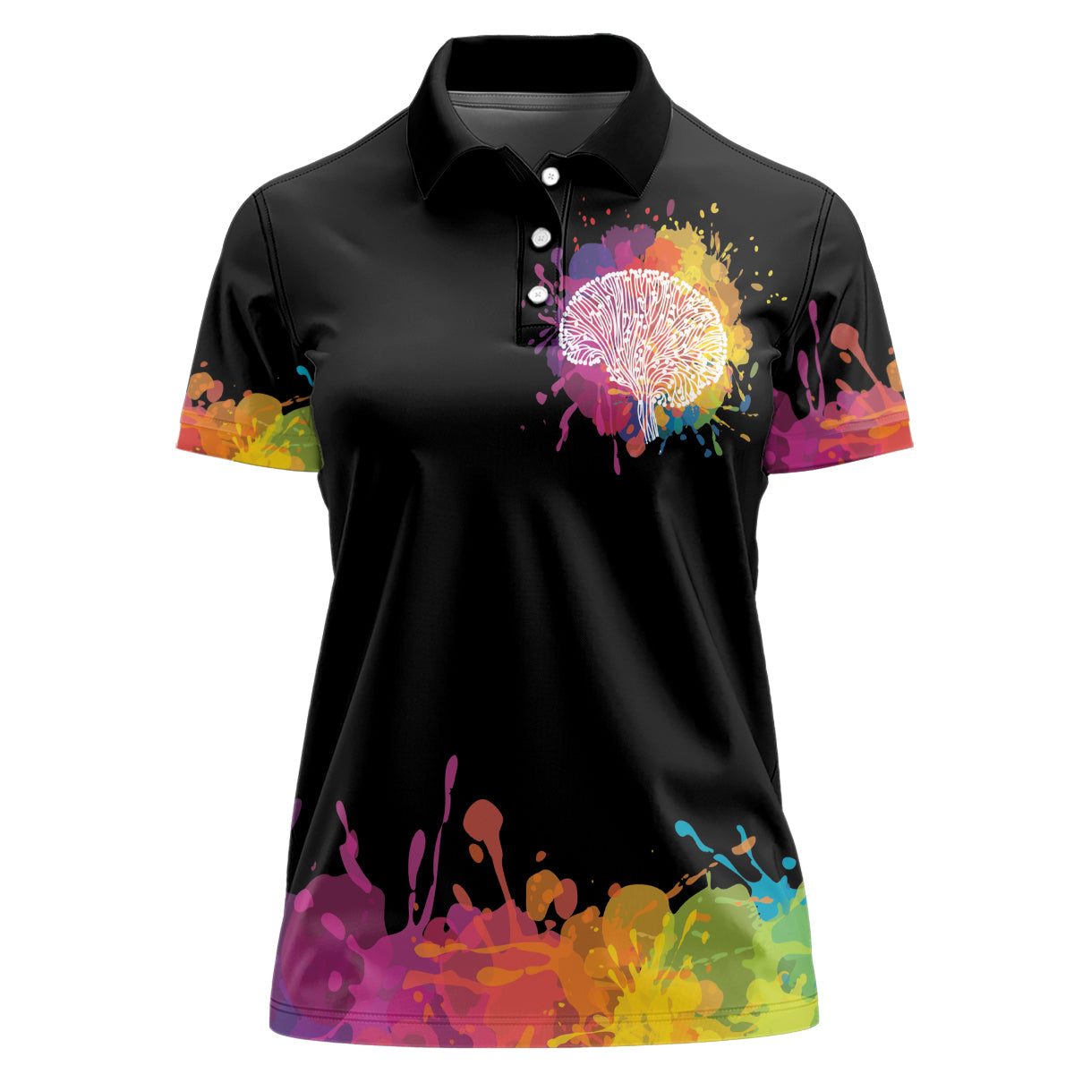 Autism Wired Differently Colors Splash Women Polo Shirt - Wonder Print Shop