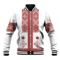 Latvia Jani Midsummer Baseball Jacket Red White Latvijas Auseklis