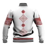Latvia Jani Midsummer Baseball Jacket Red White Latvijas Auseklis