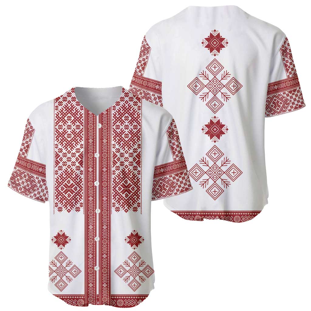 Latvia Jani Midsummer Baseball Jersey Red White Latvijas Auseklis