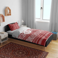 Latvia Jani Midsummer Bedding Set Red White Latvijas Auseklis