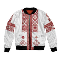 Latvia Jani Midsummer Bomber Jacket Red White Latvijas Auseklis