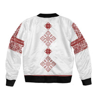 Latvia Jani Midsummer Bomber Jacket Red White Latvijas Auseklis