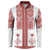 Latvia Jani Midsummer Button Sweatshirt Red White Latvijas Auseklis