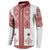 Latvia Jani Midsummer Button Sweatshirt Red White Latvijas Auseklis