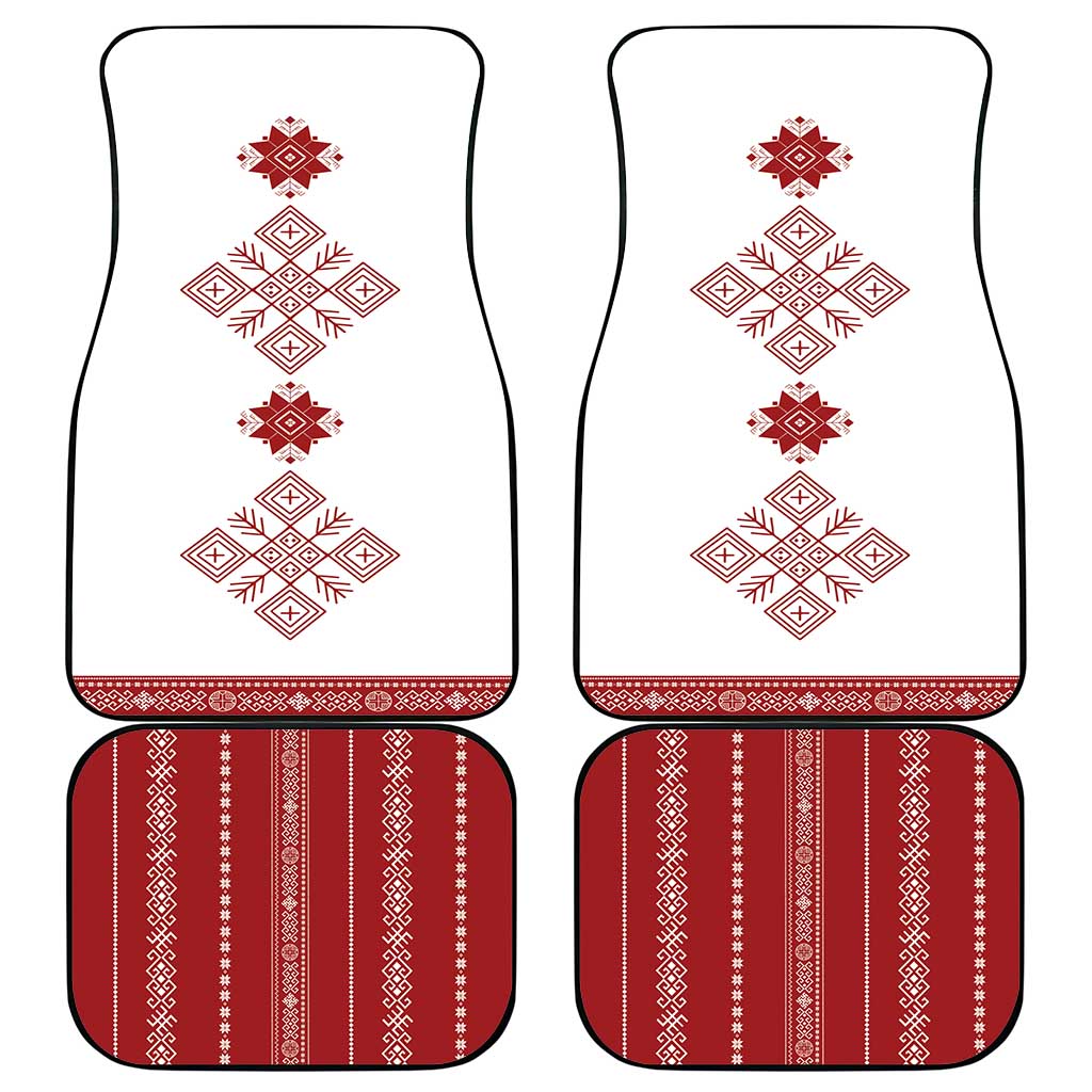 Latvia Jani Midsummer Car Mats Red White Latvijas Auseklis