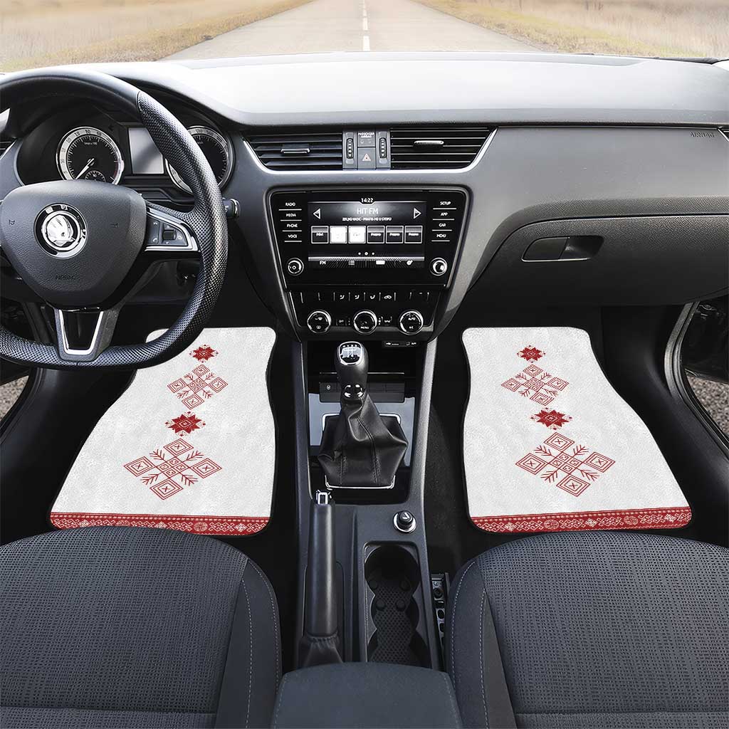 Latvia Jani Midsummer Car Mats Red White Latvijas Auseklis