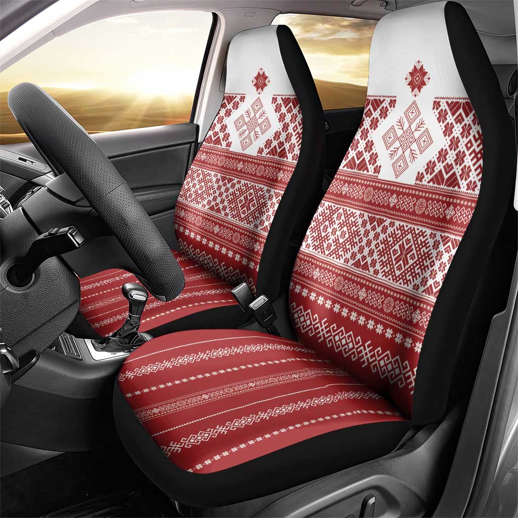 Latvia Jani Midsummer Car Seat Cover Red White Latvijas Auseklis