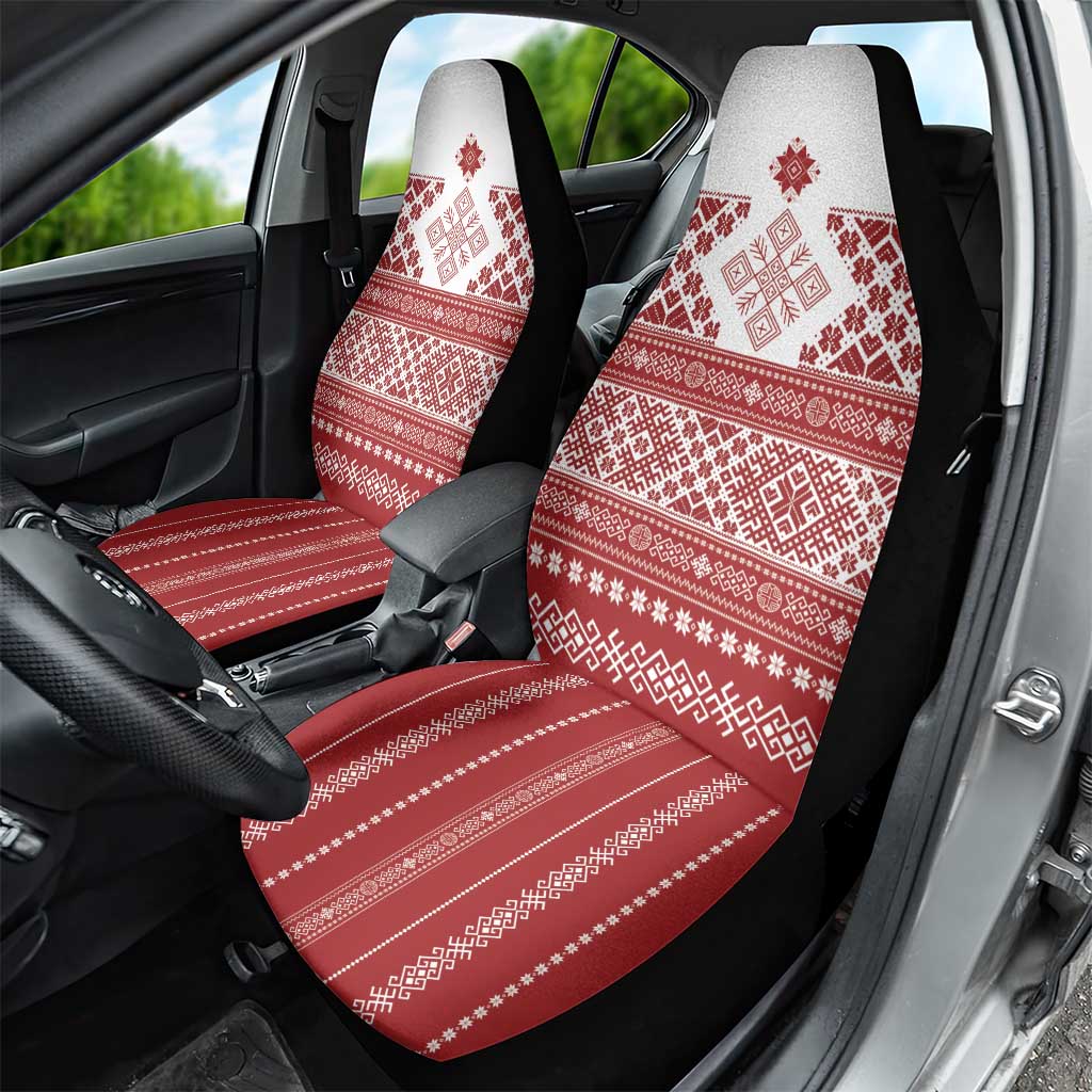 Latvia Jani Midsummer Car Seat Cover Red White Latvijas Auseklis