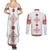 Latvia Jani Midsummer Couples Matching Summer Maxi Dress and Long Sleeve Button Shirt Red White Latvijas Auseklis