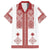 Latvia Jani Midsummer Family Matching Long Sleeve Bodycon Dress and Hawaiian Shirt Red White Latvijas Auseklis