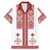 Latvia Jani Midsummer Family Matching Mermaid Dress and Hawaiian Shirt Red White Latvijas Auseklis
