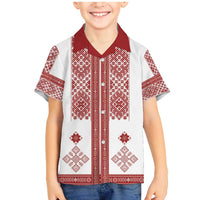 Latvia Jani Midsummer Family Matching Mermaid Dress and Hawaiian Shirt Red White Latvijas Auseklis