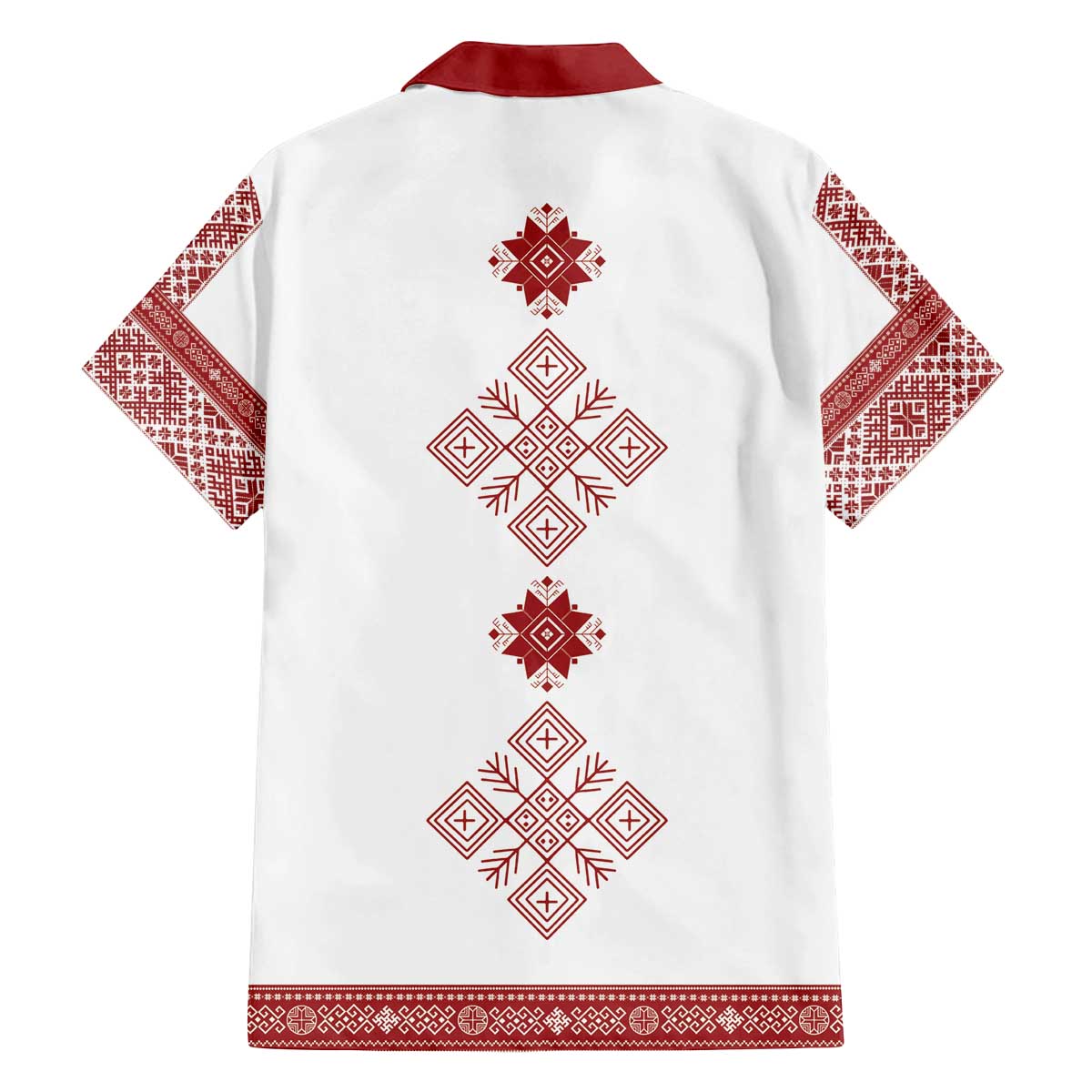 Latvia Jani Midsummer Family Matching Off The Shoulder Long Sleeve Dress and Hawaiian Shirt Red White Latvijas Auseklis