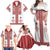 Latvia Jani Midsummer Family Matching Off Shoulder Maxi Dress and Hawaiian Shirt Red White Latvijas Auseklis