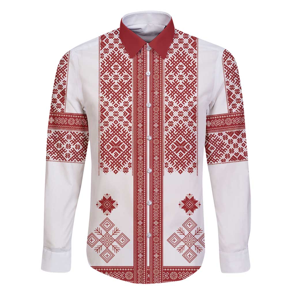 Latvia Jani Midsummer Family Matching Puletasi and Hawaiian Shirt Red White Latvijas Auseklis
