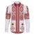 Latvia Jani Midsummer Family Matching Puletasi and Hawaiian Shirt Red White Latvijas Auseklis