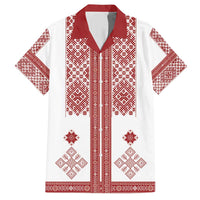 Latvia Jani Midsummer Family Matching Short Sleeve Bodycon Dress and Hawaiian Shirt Red White Latvijas Auseklis