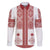 Latvia Jani Midsummer Family Matching Short Sleeve Bodycon Dress and Hawaiian Shirt Red White Latvijas Auseklis