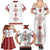 Latvia Jani Midsummer Family Matching Summer Maxi Dress and Hawaiian Shirt Red White Latvijas Auseklis