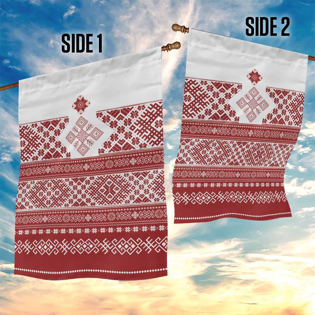 Latvia Jani Midsummer Garden Flag Red White Latvijas Auseklis