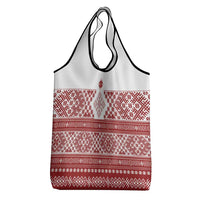 Latvia Jani Midsummer Grocery Bag Red White Latvijas Auseklis