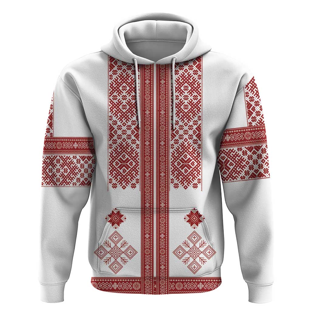Latvia Jani Midsummer Hoodie Red White Latvijas Auseklis