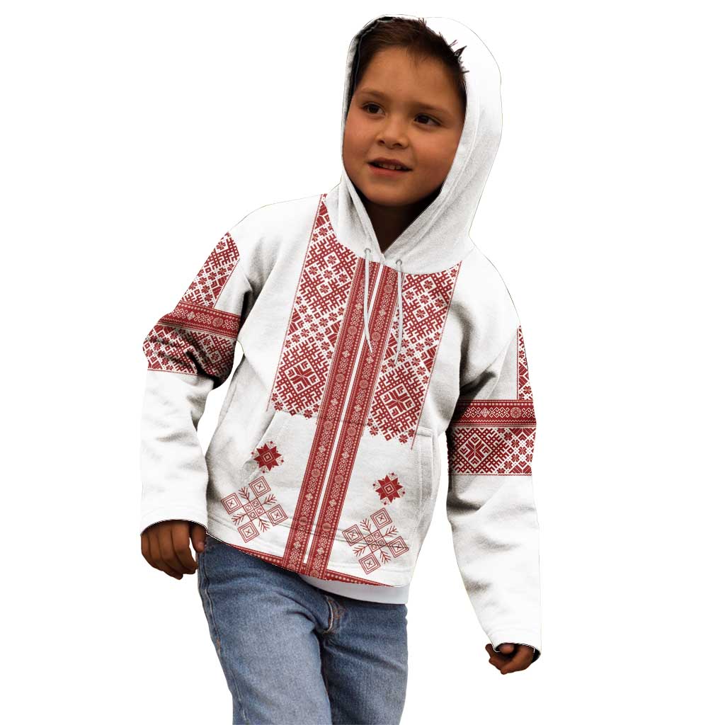 Latvia Jani Midsummer Kid Hoodie Red White Latvijas Auseklis