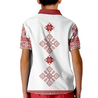 Latvia Jani Midsummer Kid Polo Shirt Red White Latvijas Auseklis