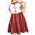 Latvia Jani Midsummer Kid Short Sleeve Dress Red White Latvijas Auseklis