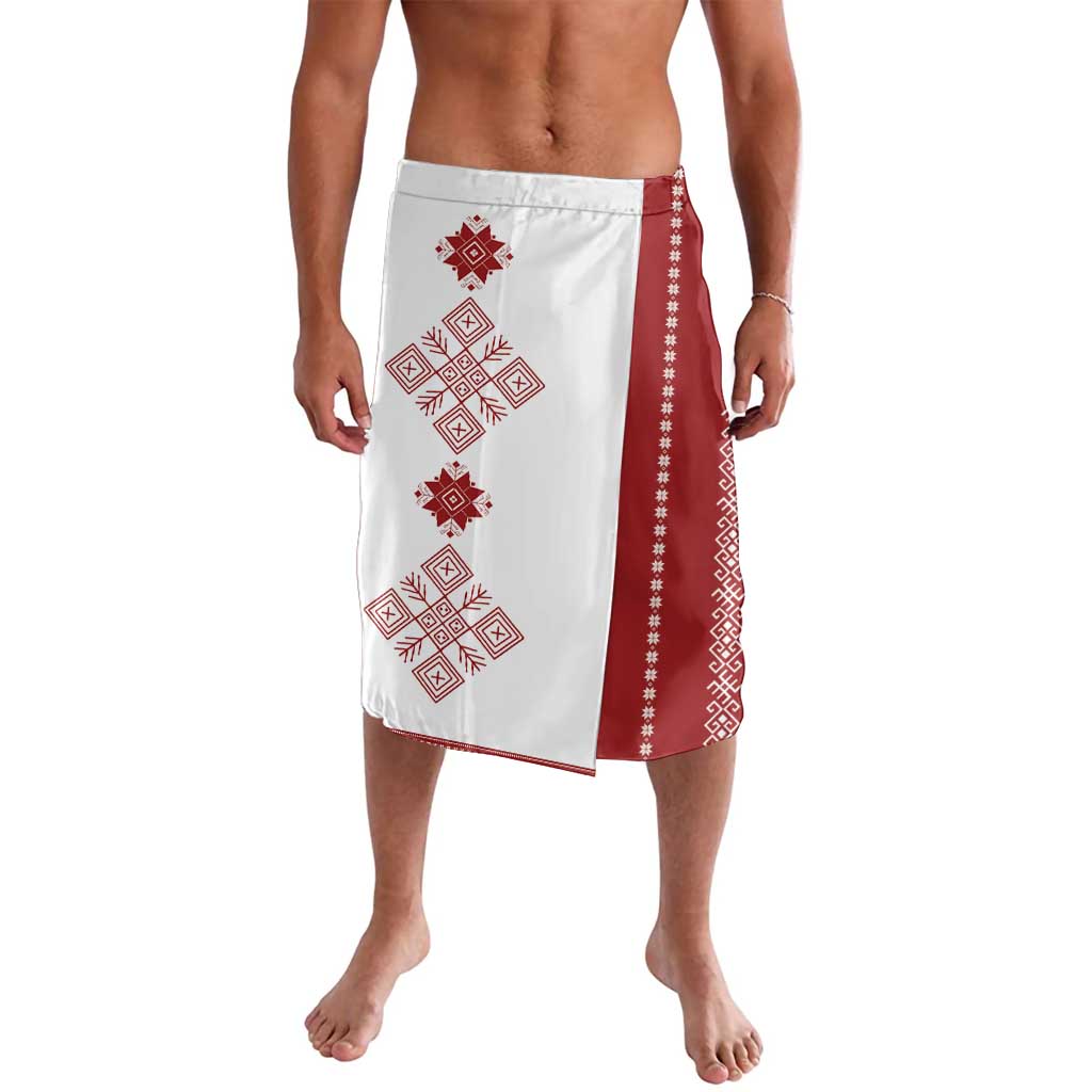 Latvia Jani Midsummer Lavalava Red White Latvijas Auseklis