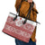 Latvia Jani Midsummer Leather Tote Bag Red White Latvijas Auseklis