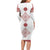 Latvia Jani Midsummer Long Sleeve Bodycon Dress Red White Latvijas Auseklis