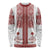 Latvia Jani Midsummer Long Sleeve Shirt Red White Latvijas Auseklis