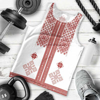 Latvia Jani Midsummer Men Tank Top Red White Latvijas Auseklis