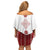 Latvia Jani Midsummer Off Shoulder Short Dress Red White Latvijas Auseklis