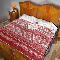Latvia Jani Midsummer Quilt Red White Latvijas Auseklis
