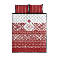 Latvia Jani Midsummer Quilt Bed Set Red White Latvijas Auseklis
