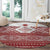 Latvia Jani Midsummer Round Carpet Red White Latvijas Auseklis