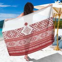 Latvia Jani Midsummer Sarong Red White Latvijas Auseklis