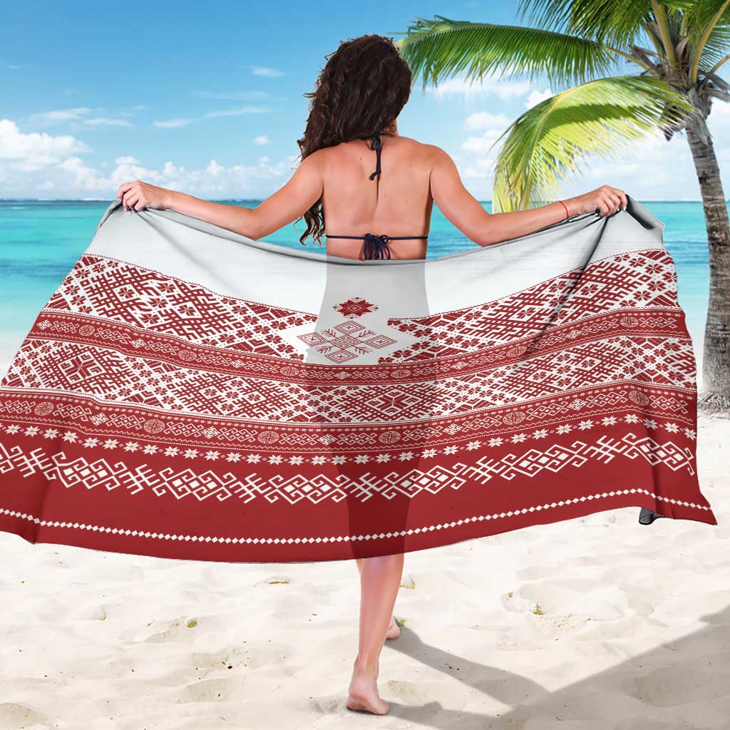 Latvia Jani Midsummer Sarong Red White Latvijas Auseklis