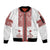 Latvia Jani Midsummer Sleeve Zip Bomber Jacket Red White Latvijas Auseklis
