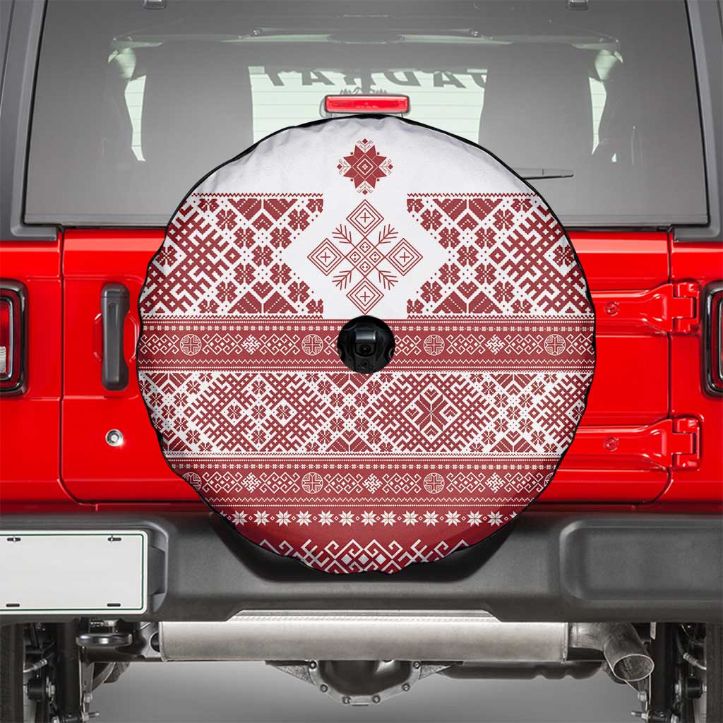 Latvia Jani Midsummer Spare Tire Cover Red White Latvijas Auseklis