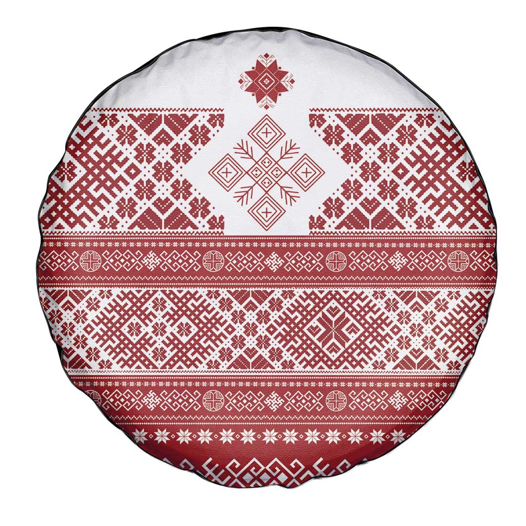Latvia Jani Midsummer Spare Tire Cover Red White Latvijas Auseklis