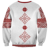 Latvia Jani Midsummer Sweatshirt Red White Latvijas Auseklis
