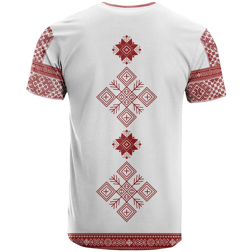 Latvia Jani Midsummer T Shirt Red White Latvijas Auseklis